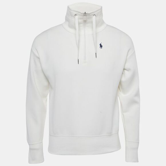 Polo Ralph Lauren White Cotton Zip-Up Sweatshirt Xxs